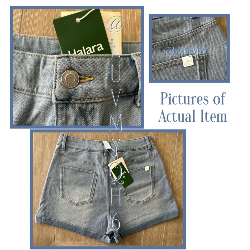 HALARA  Mid Rise Denim Shorts - Picture 2 of 3